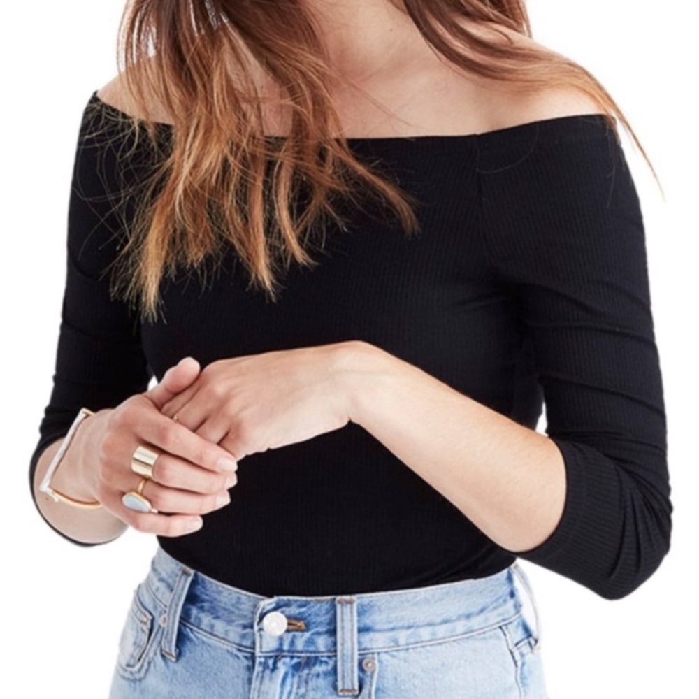 Madewell Off the shoulder rubbed bodysuit